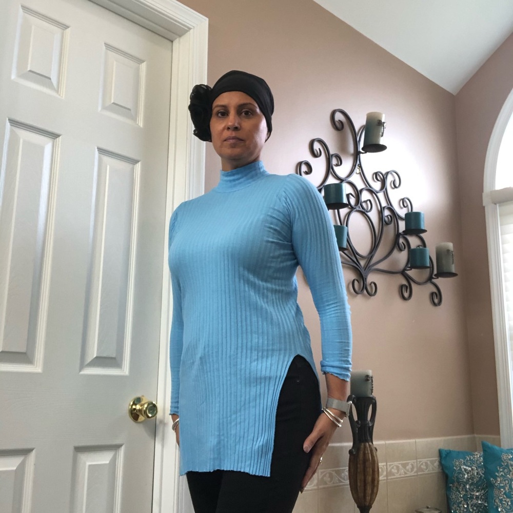 Light blue ribbed top - Picture 4 of 7